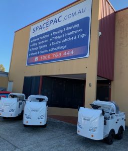 Alternative view of Emoveit 4 Wheel Electric Tow Tug with rear utility deck
