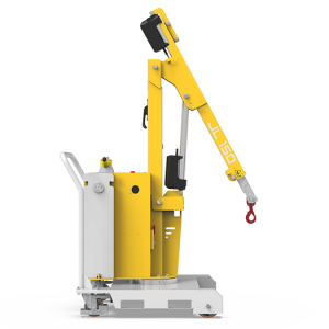 JL150 electric mobile crane lifting a light load on a construction site