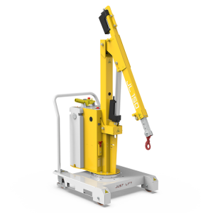 JL150 electric crane operating in warehouse aisle