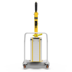 JL150 electric mobile crane positioned indoors lifting a load with precision