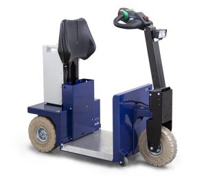Zallys K2 Stand-On Electric Tug moving heavy loads indoors