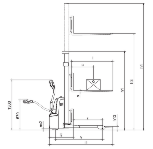 Quikstak SP10 pallet stacker in narrow aisle