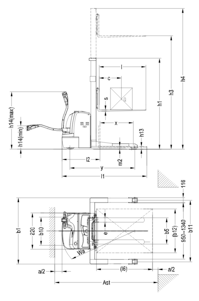 Quikstak SP15 pallet stacker front view