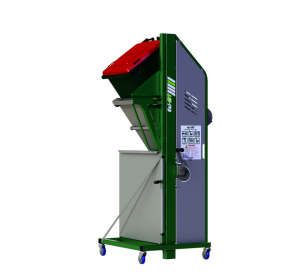 Ezi-MT Manual Bin Lifter in a café environment