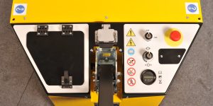 Indoor Tug 1200 industrial tug showing battery-powered operation system
