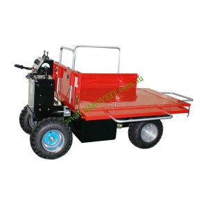 Electric mini dumper carrying a load